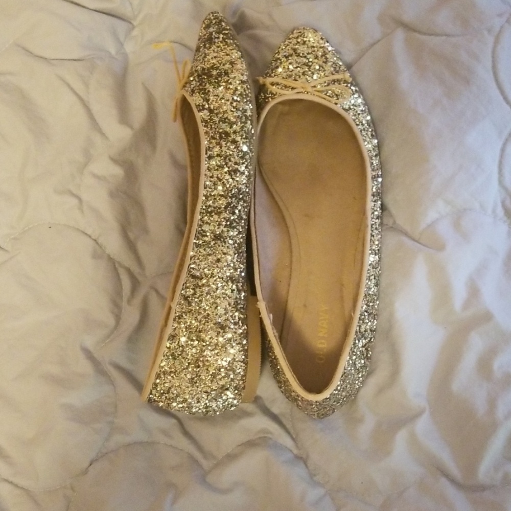 Gold sparkly flats - Picture 2 of 2